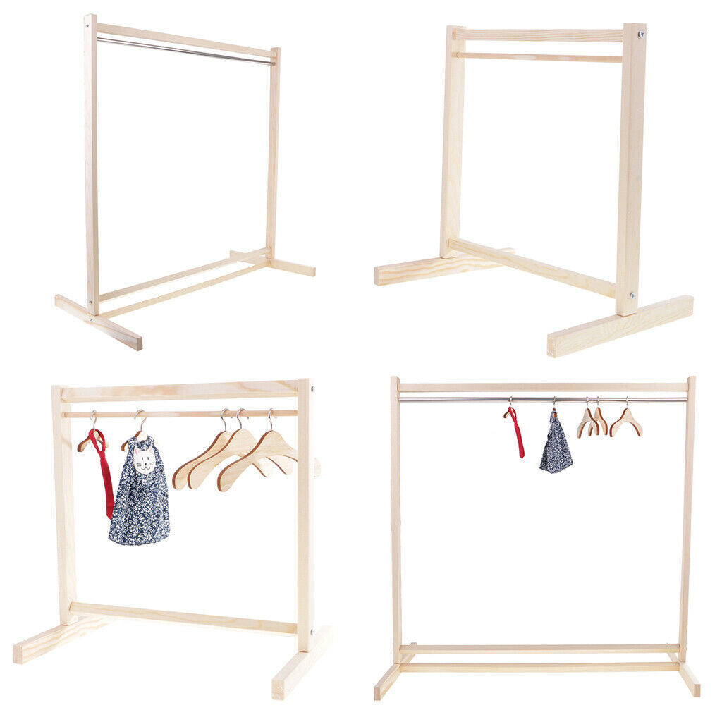 Prettyia 1/3 1/6 BJD Wooden Garment Rack Organizer For