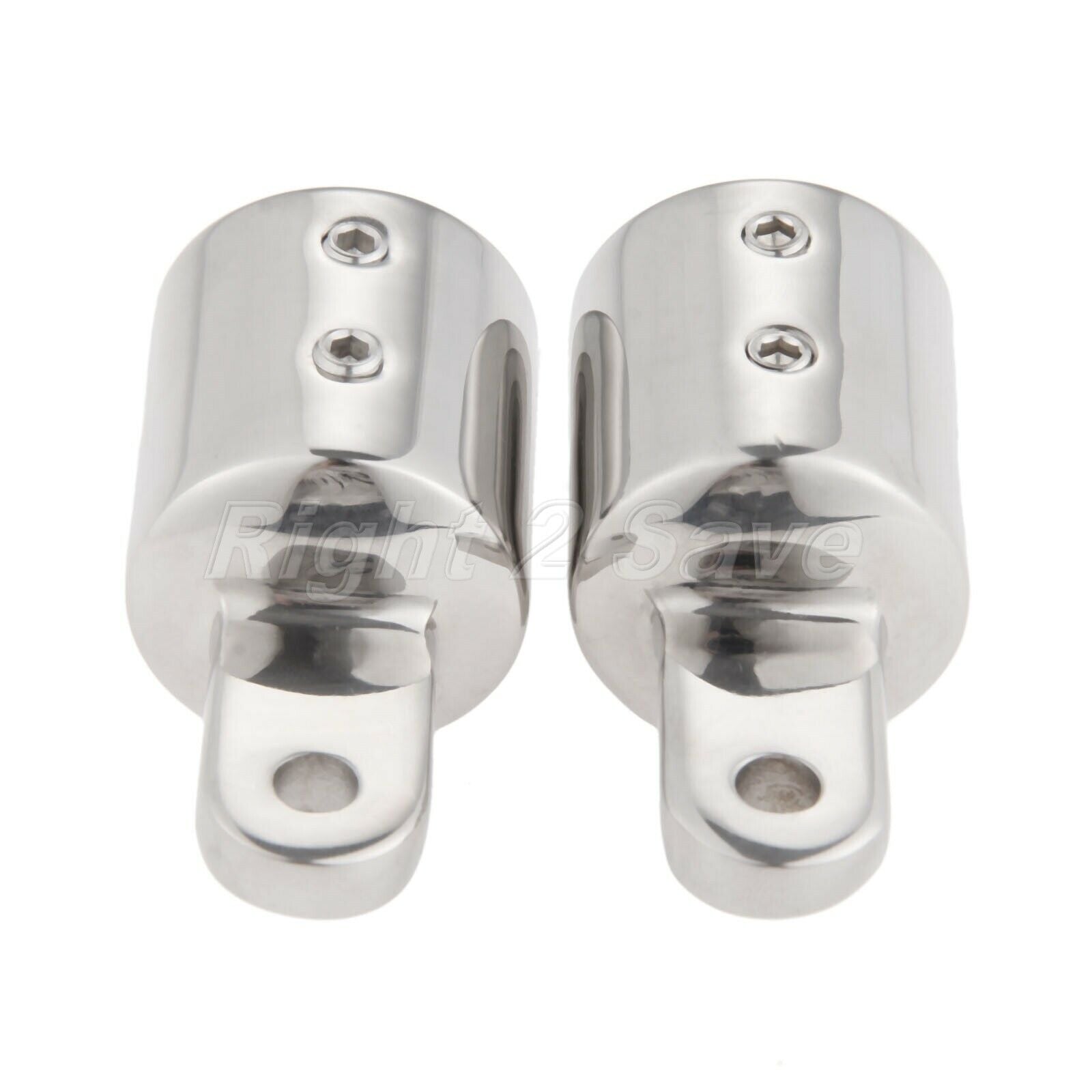 2Pcs Bimini Eye End Top Caps 316 Stainless Polished Hardware Marine for 1" Tube