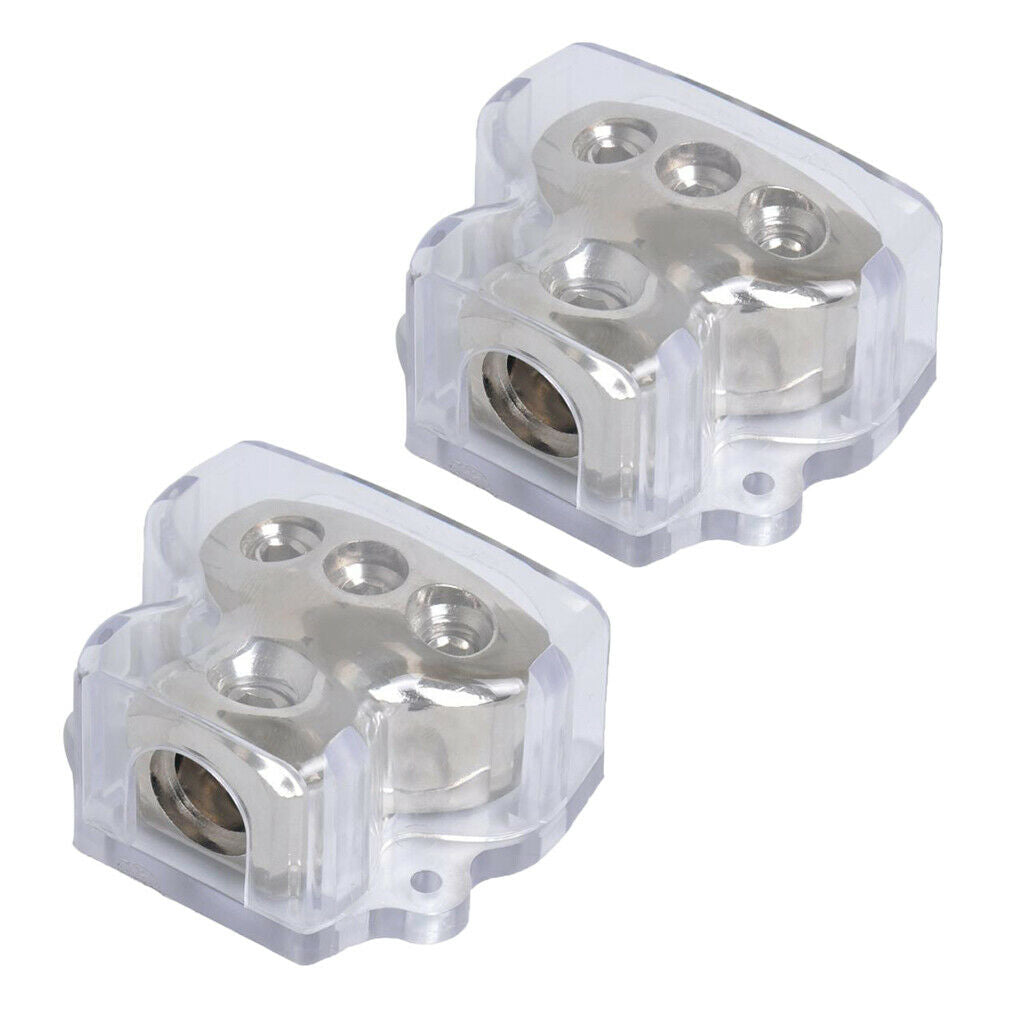 2 Pieces New 3Ways Car Audio Power Ground Cable Splitter Distribution Block