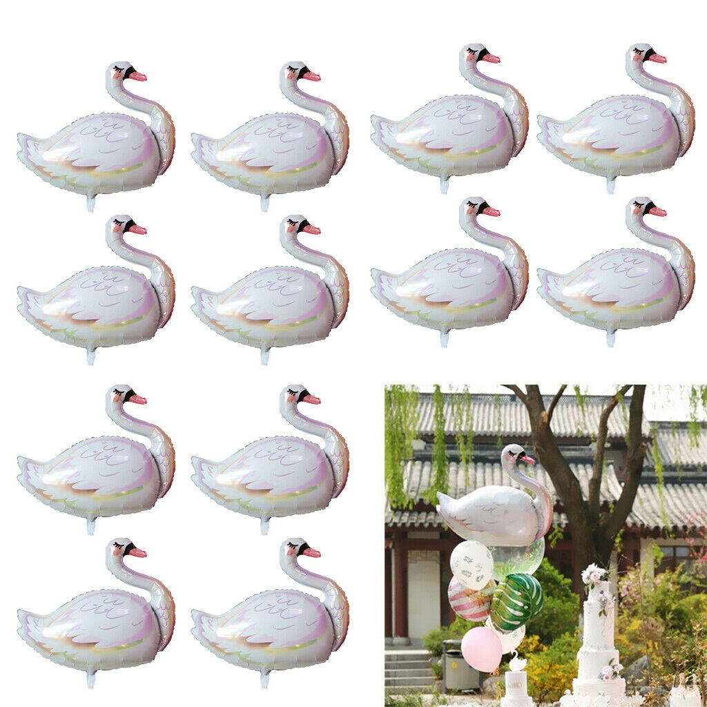 12pcs Cartoon Animal Aluminum Film Balloon Party Balloons Toys White Swan