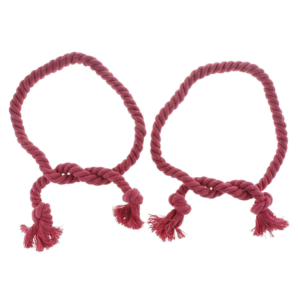 1 Pair of Woven Rope Tiebacks Holdbacks for Blackout Curtains Rose Red