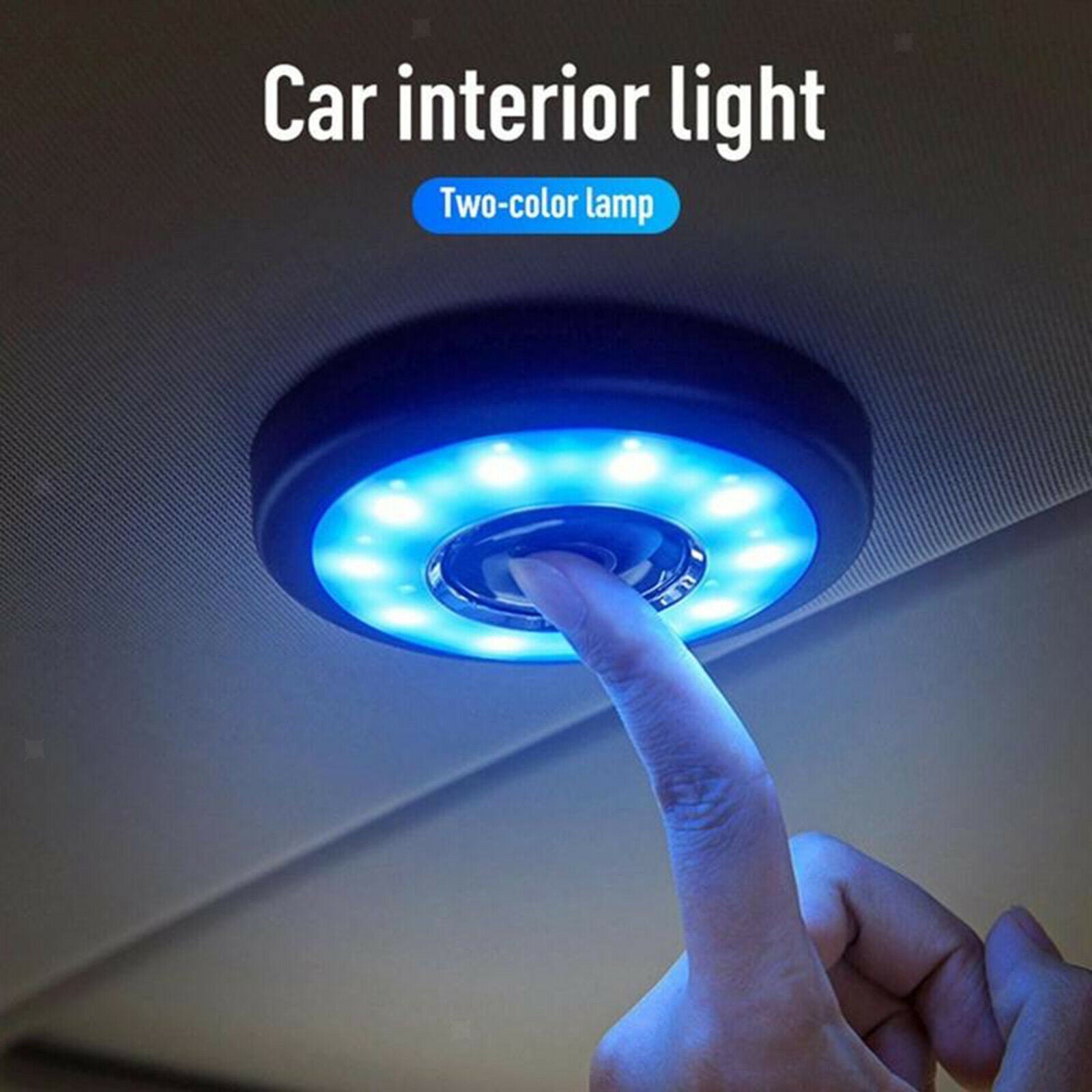 USB LED Car Reading Light Dome Roof Ceiling Lights Lamp Lighting Blue White