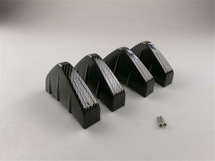 4x Carbon Fiber Style Rear Bumper Diffuser 4 Fin Carbon Fiber Style Anti-crash