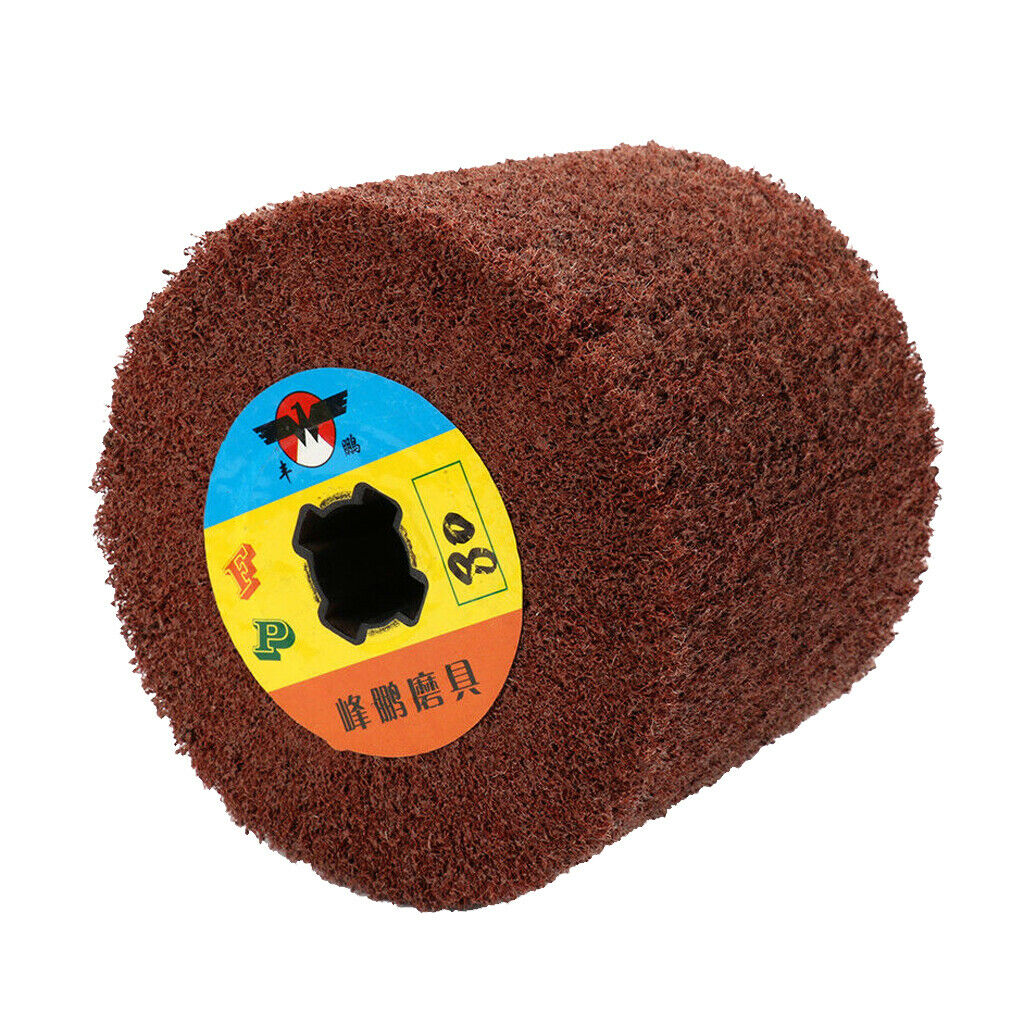 1Pc Non-woven Abrasive Flap Wire Drawing Polishing Burnishing Wheel 80