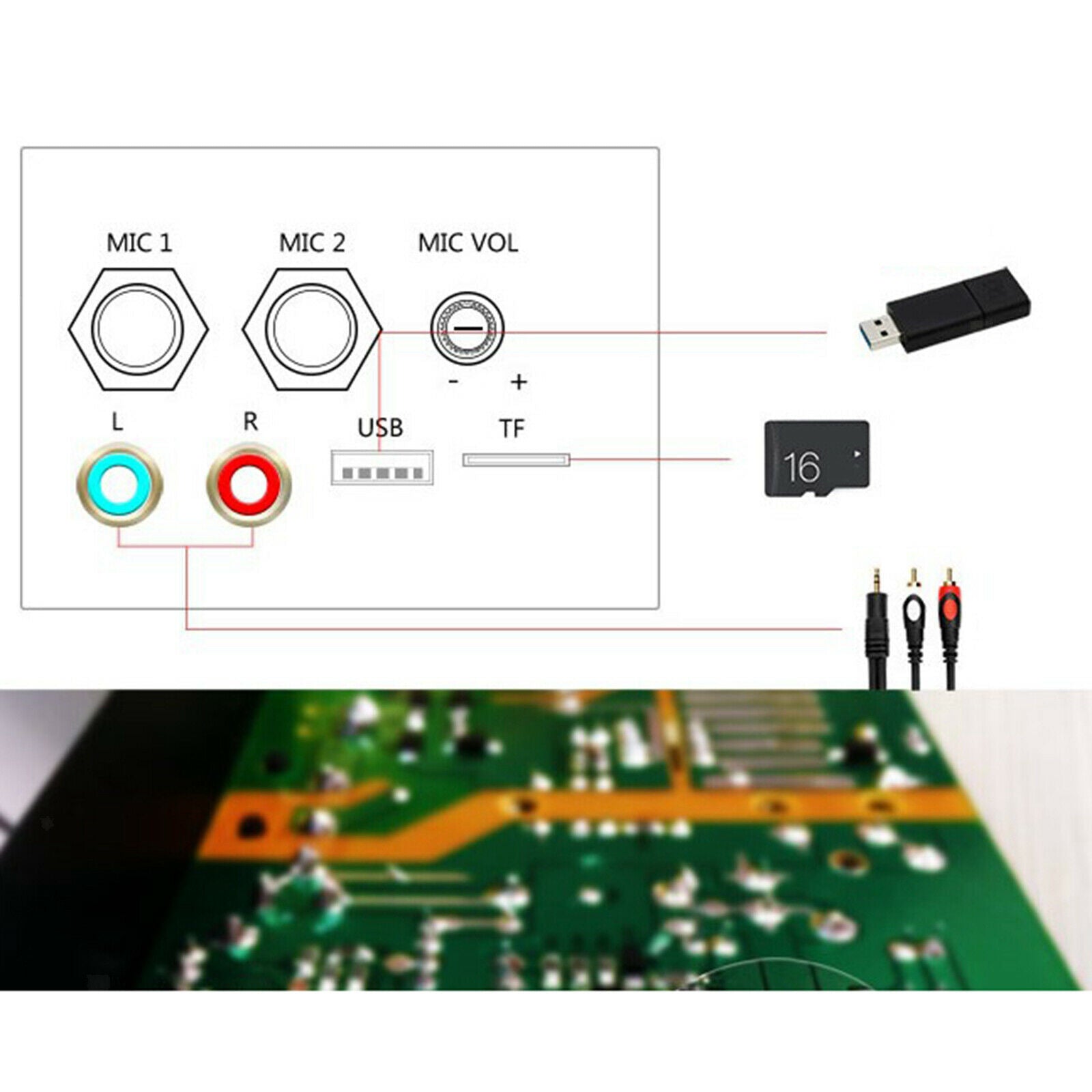 Bluetooth Board Speaker Sound Car Karaoke AMP Module Bluetooth Speaker