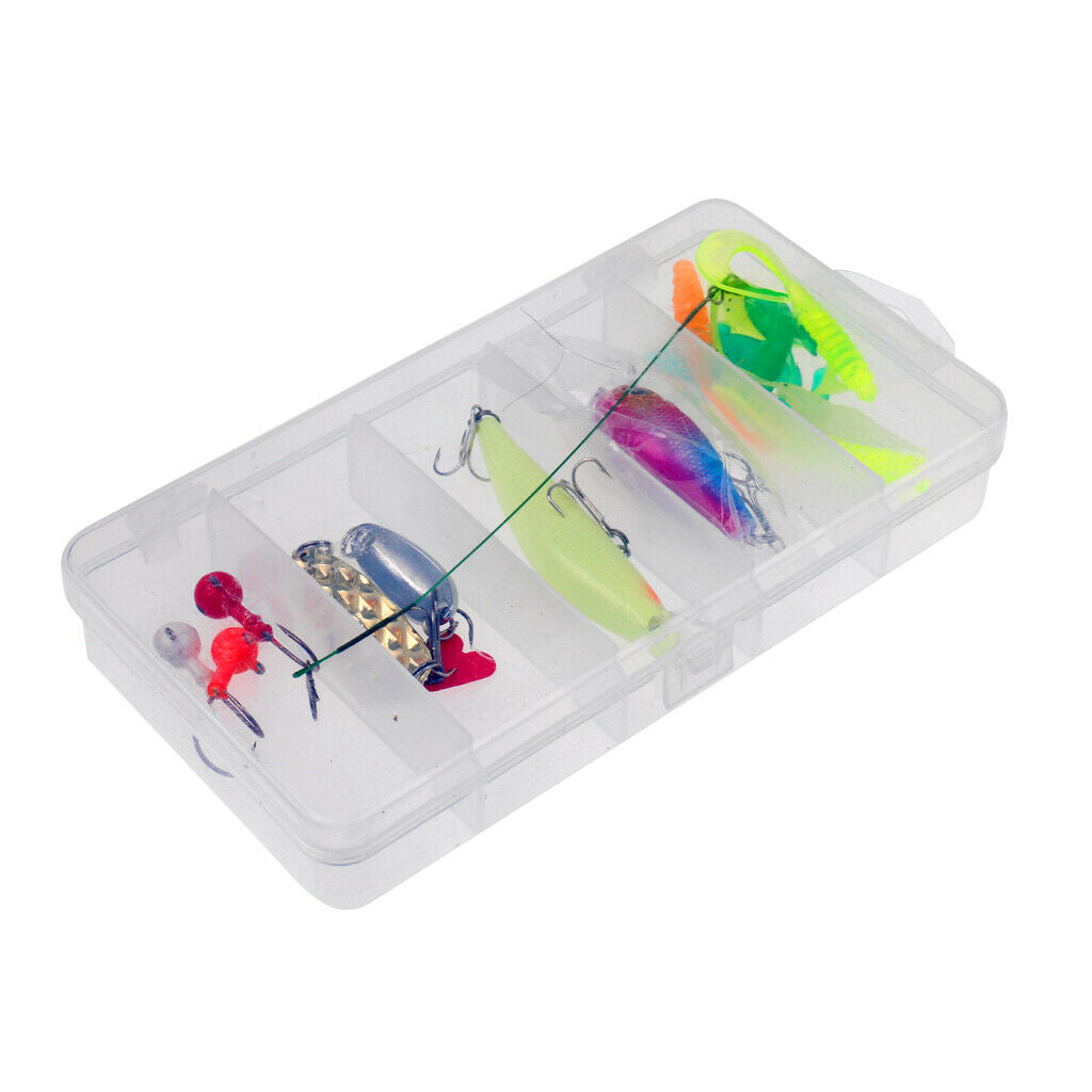 Fishing Lures Set  Jig Head Hooks Frog Shrimp Leader Maggot Soft Hard Baits