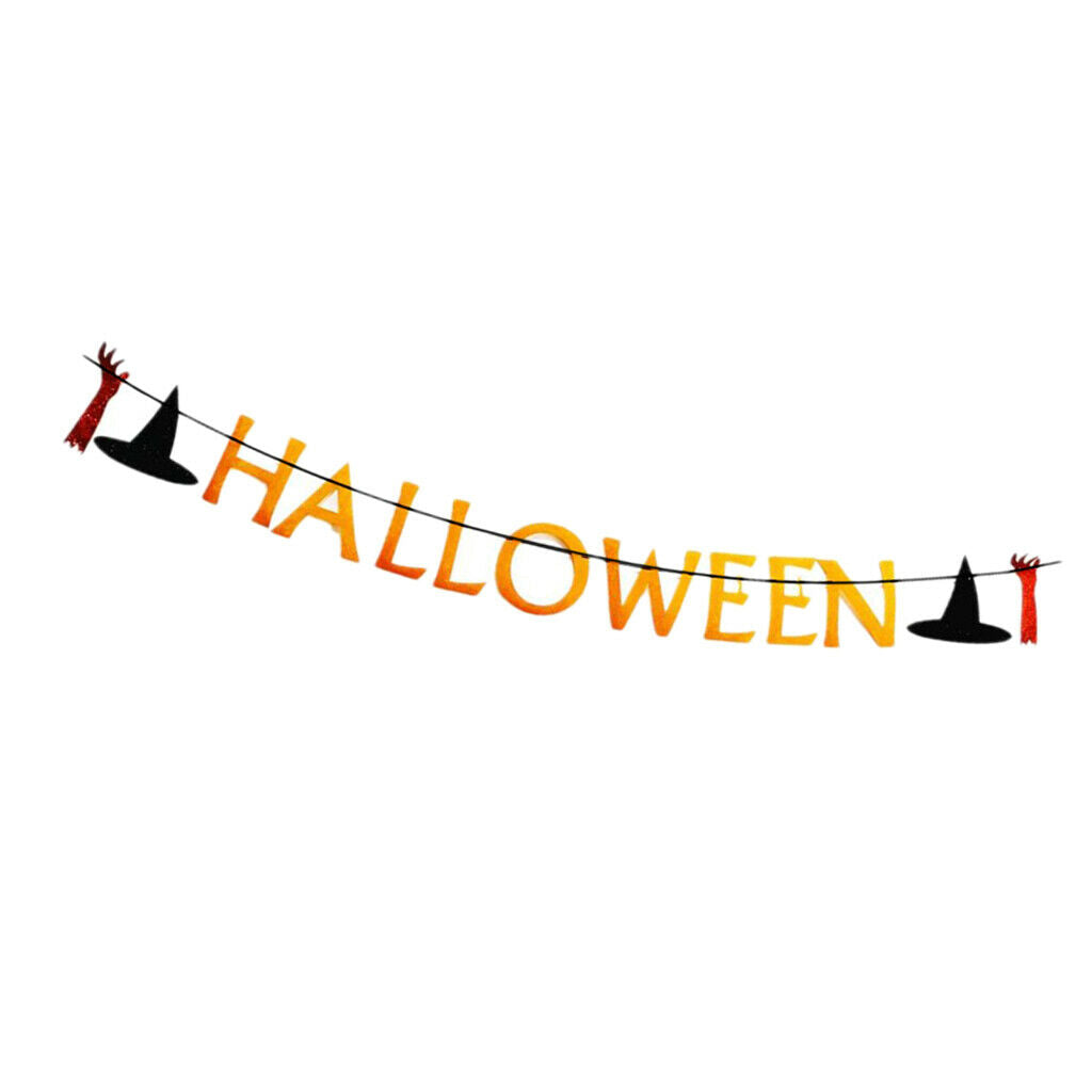 Halloween Bunting Banner Blood Hand-print Glitter Garland Party Ornaments