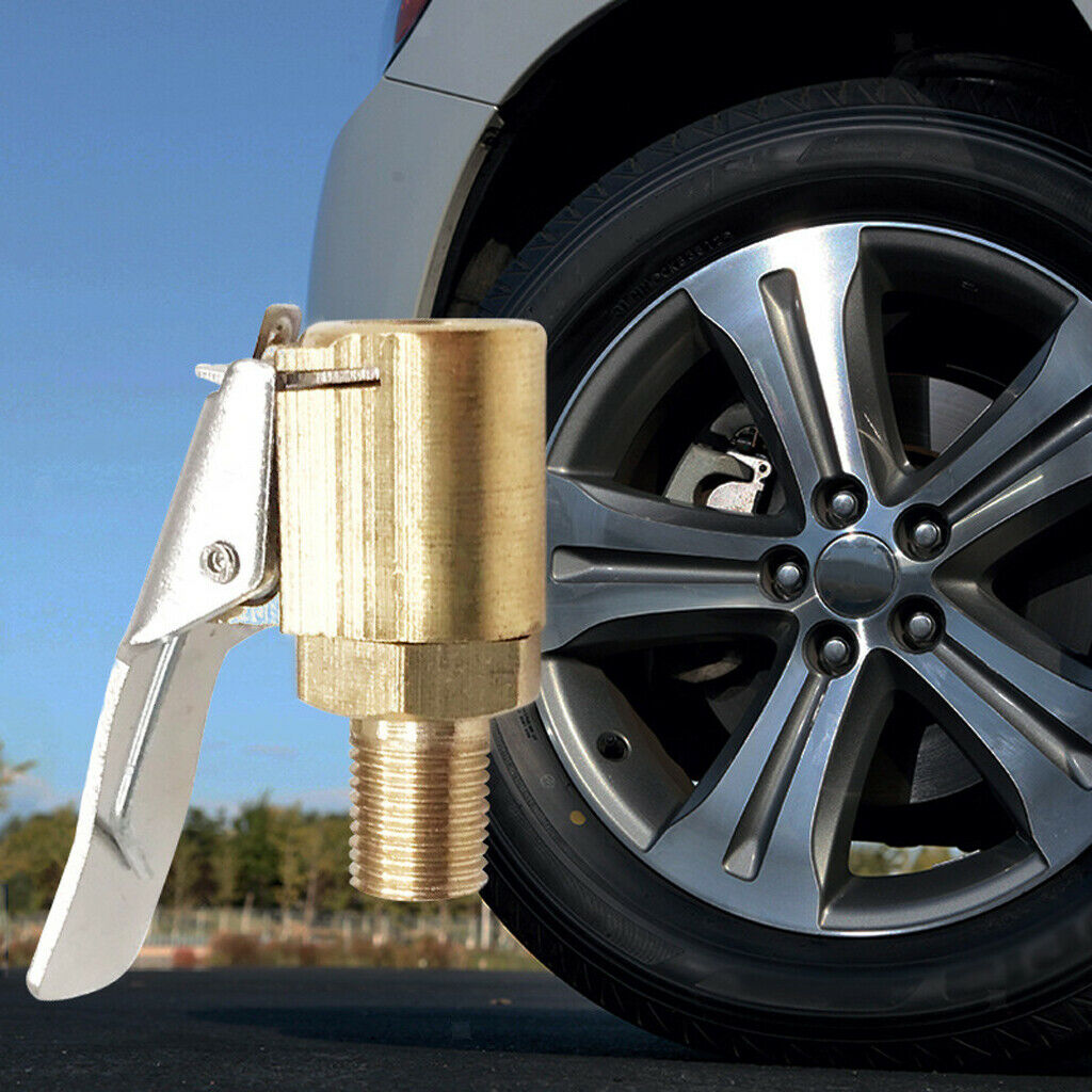Brass Straight Lock On Tire Chuck Open Air Inflator For 8V1 Thread