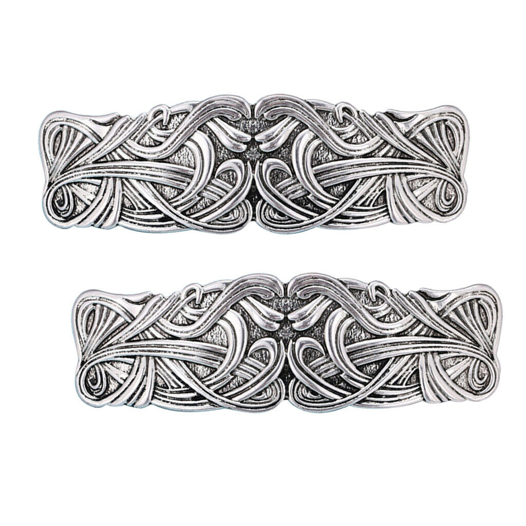 2pcs Viking Celtic Hair Clip Female Hand Crafted Floral Barrette Hairpin