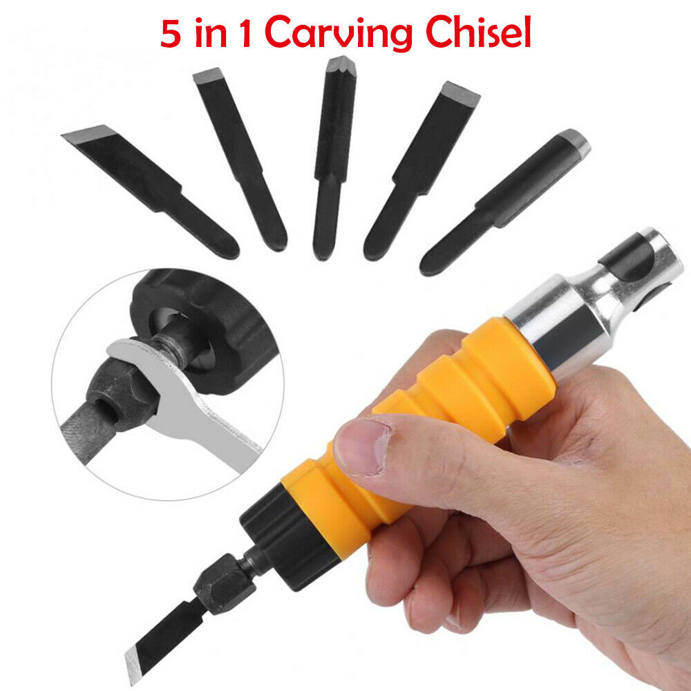 5 Piece Woodworking Gouges Steel Wood Carving Hand Chisel Tool Set Professional