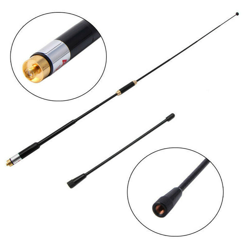 High Gain Low SWR Dual Band Radio Telescopic Antenna SMA F Connector Base