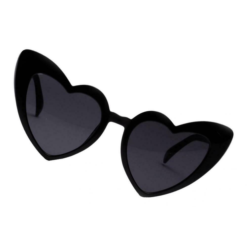 Heart Shaped Sunglasses Summer Sun Glasses Party Costume Eyewear Black