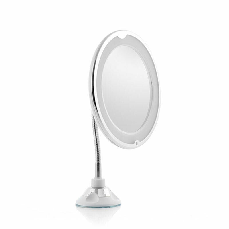Mirror Magnifying To LED With Arm Flexible And Suction Cup Gift for Woman - New