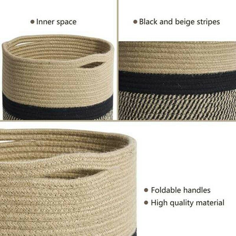 Organizer Basket Planter Basket Cotton Rope Woven Flower Pot Cotton SundriesQ6I4