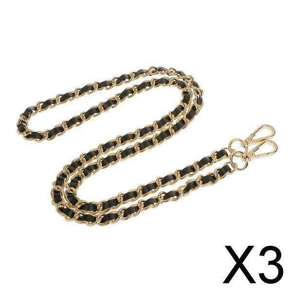 3X Crossbody Bag Strap Replacement Pu Leather Handbag Purse Chain 47inches