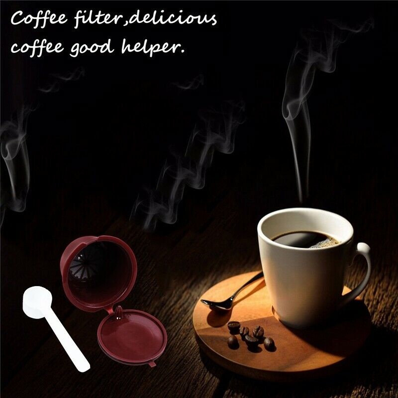 4pcs Dolce Gusto Plsatic Refillable Coffee Capsule with Spoon Brush 200 TimesS4