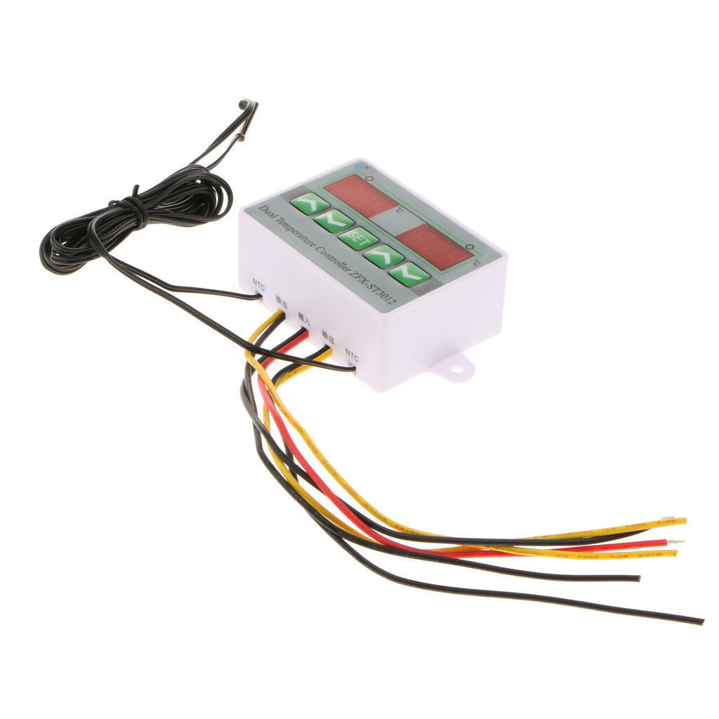 220V Dual Digital Temperature Controller Thermostat With 2Pcs Sensor Probe
