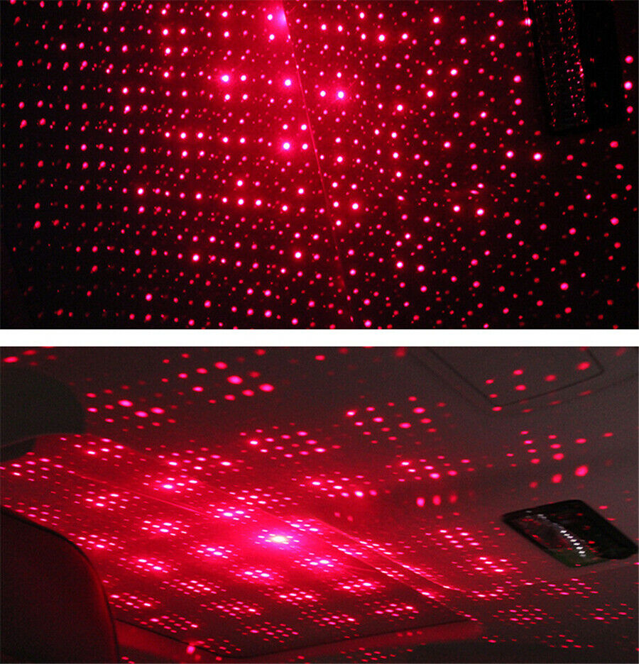 Car Roof Projector Lamp Starry Lights Ambient Atmosphere Neon Interior USB Plug