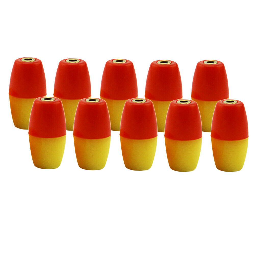 10pcs Plastic Luminous Fishing Float Bobbers Buoy Orange+Green