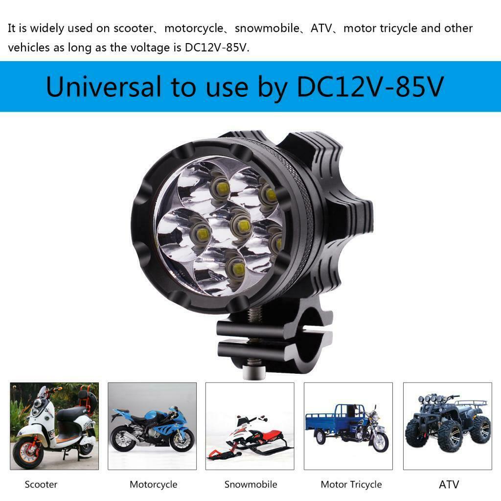 Motorcycle 6x 5W LED Headlight Continuous Front Head Lamp With Switch