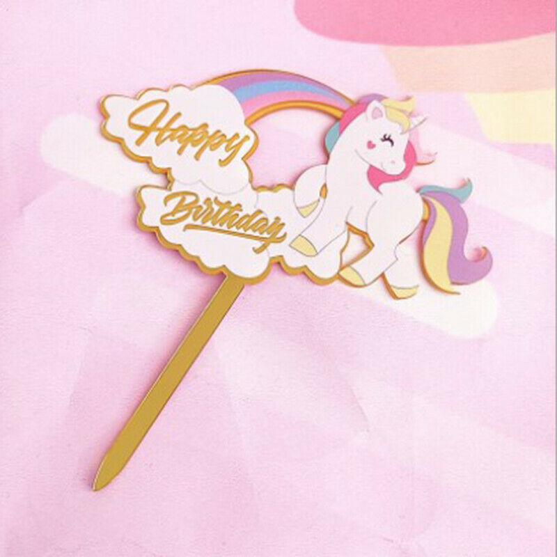 Colorful Animal Party Cake Topper Happy Birthday Cake Acrylic Party Dec.l8