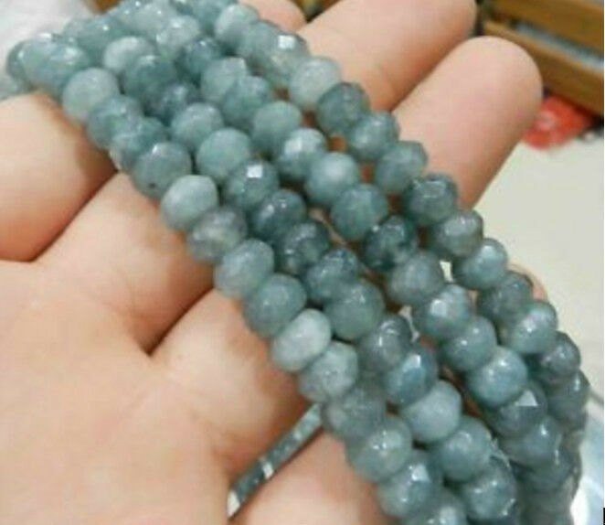 new 2x4mm Faceted Brazilian Aquamarine Gem Loose Beads 15"