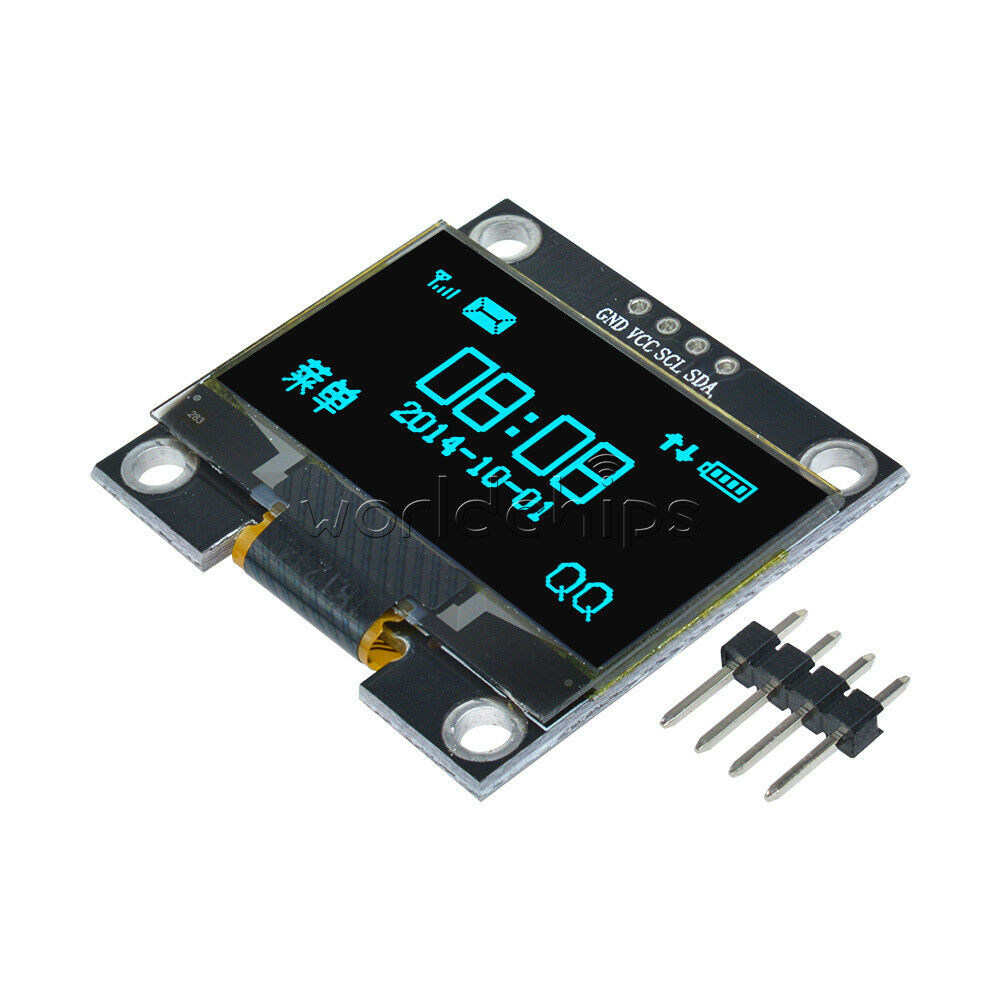1.3" Blue 4Pin OLED LCD Display Module IIC I2C 128x64 3-5V Interface for Arduino