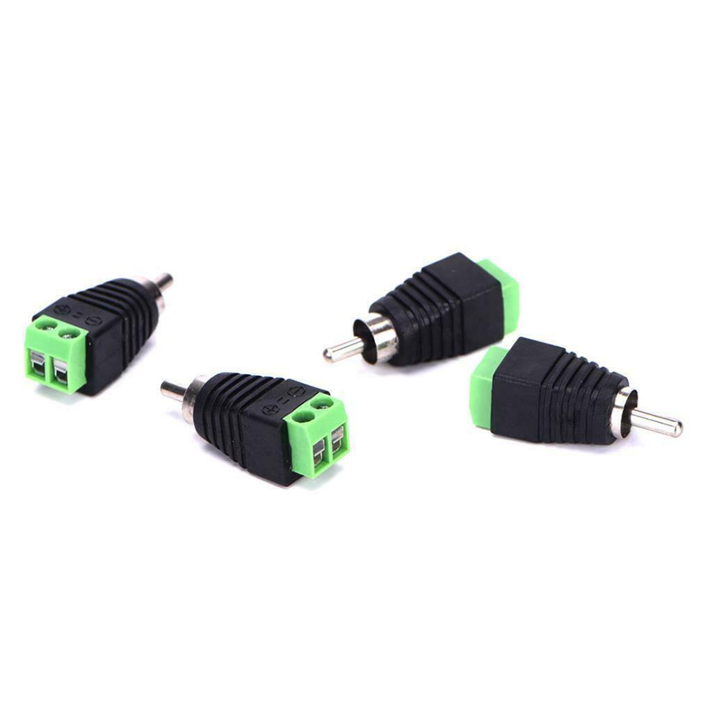 10x Phono RCA Male Plug to AV Screw Terminal Audio/Video Connector Adapter