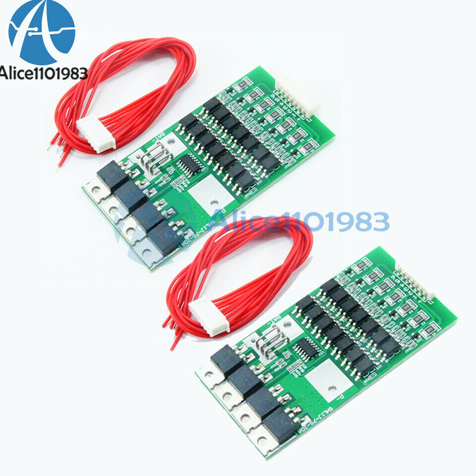 2PCS 7S 24V 20A w/ Balance For Li-ion Lithium Battery Cell BMS Protection Board