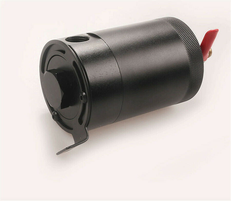 Aluminium Alloy 2-Port Oil Catch Can Tank Reservoir+Drain Valve Breather Baffle