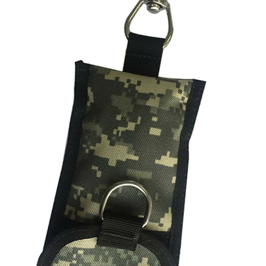 Scuba Diving Single Reef Drift Hook Webbing Bolt Clip & Storage Bag Camo.