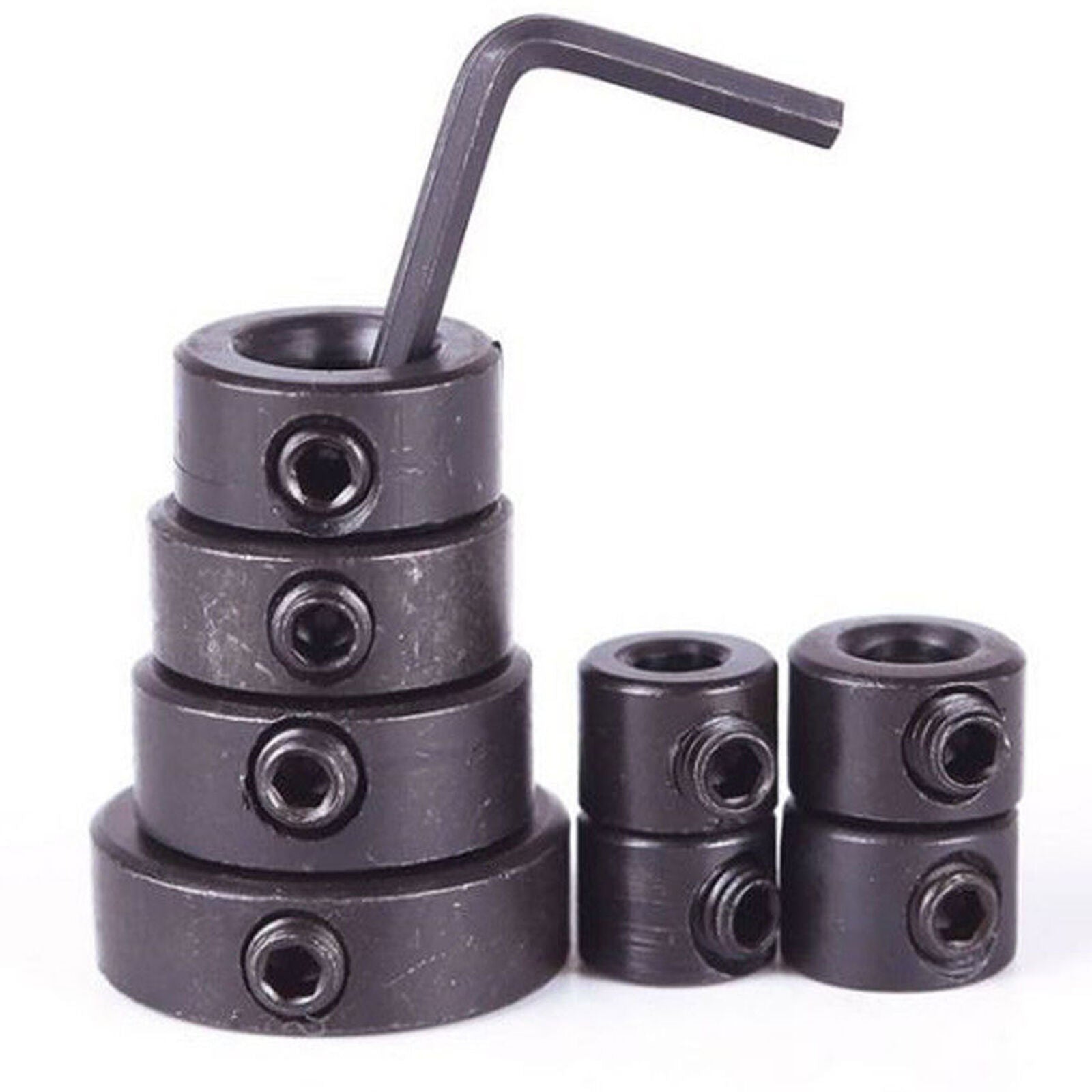 8pcs 3-16mm Countersink Drill Bit Set Adjustable Depth Stop Collar Woodworking
