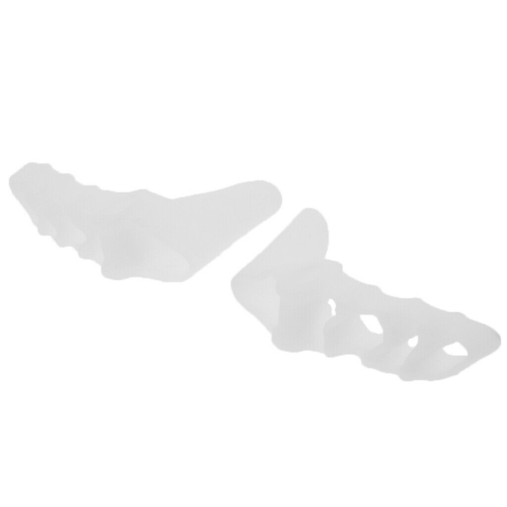 2 Pairs Silicone Gel Toe Corrector Foot Pain Easy Wear All Size Feet Home