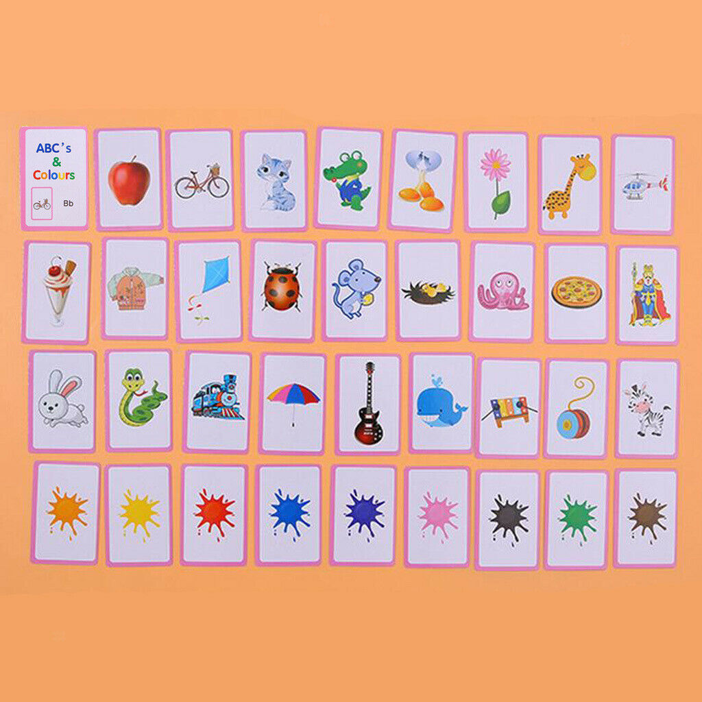 Alphabet Color Picture Flash Card Set Preschool Kids Educational Reading