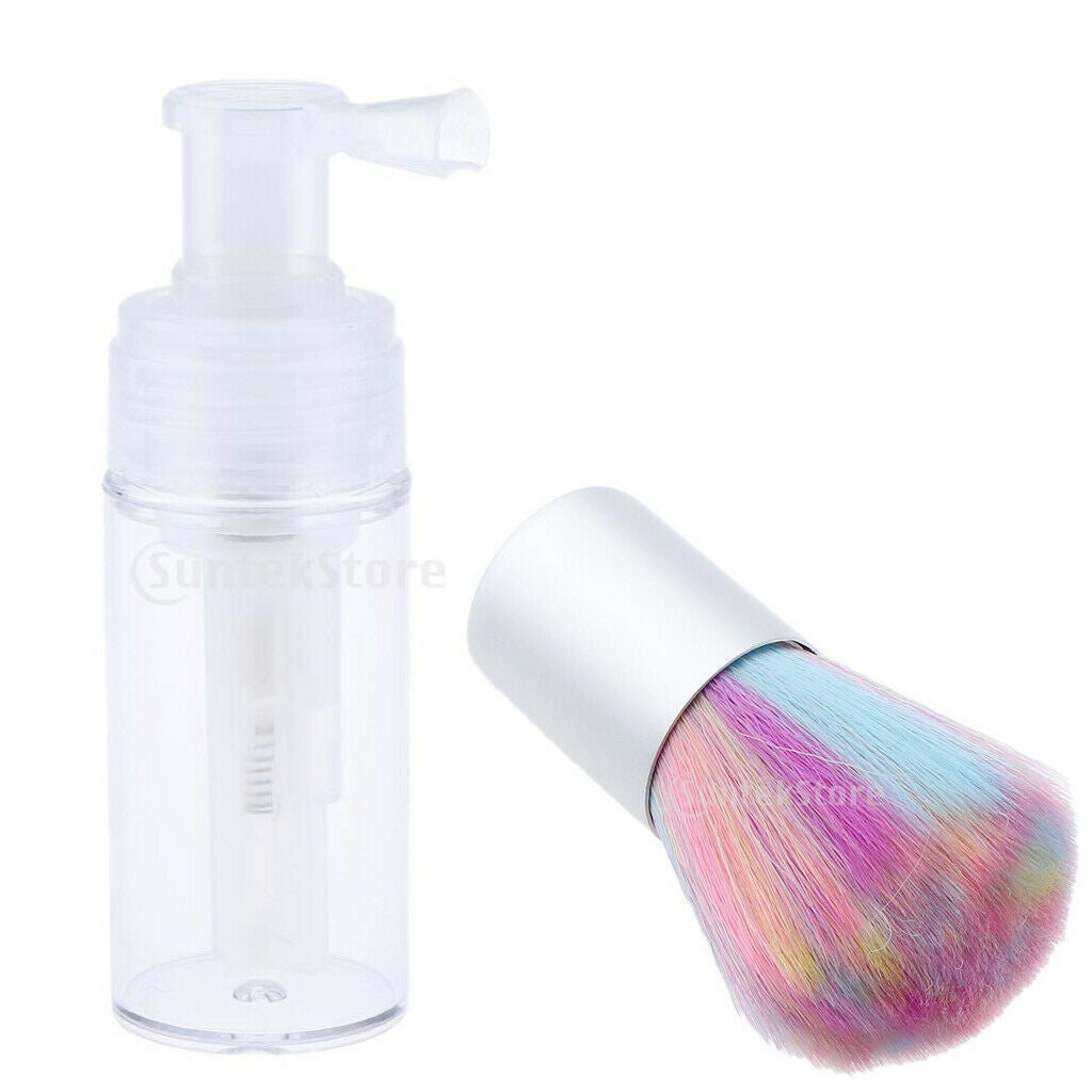 Empty Refillable Powder Spray Bottle Cosmetic Bottles 110ml + Poweder Brush