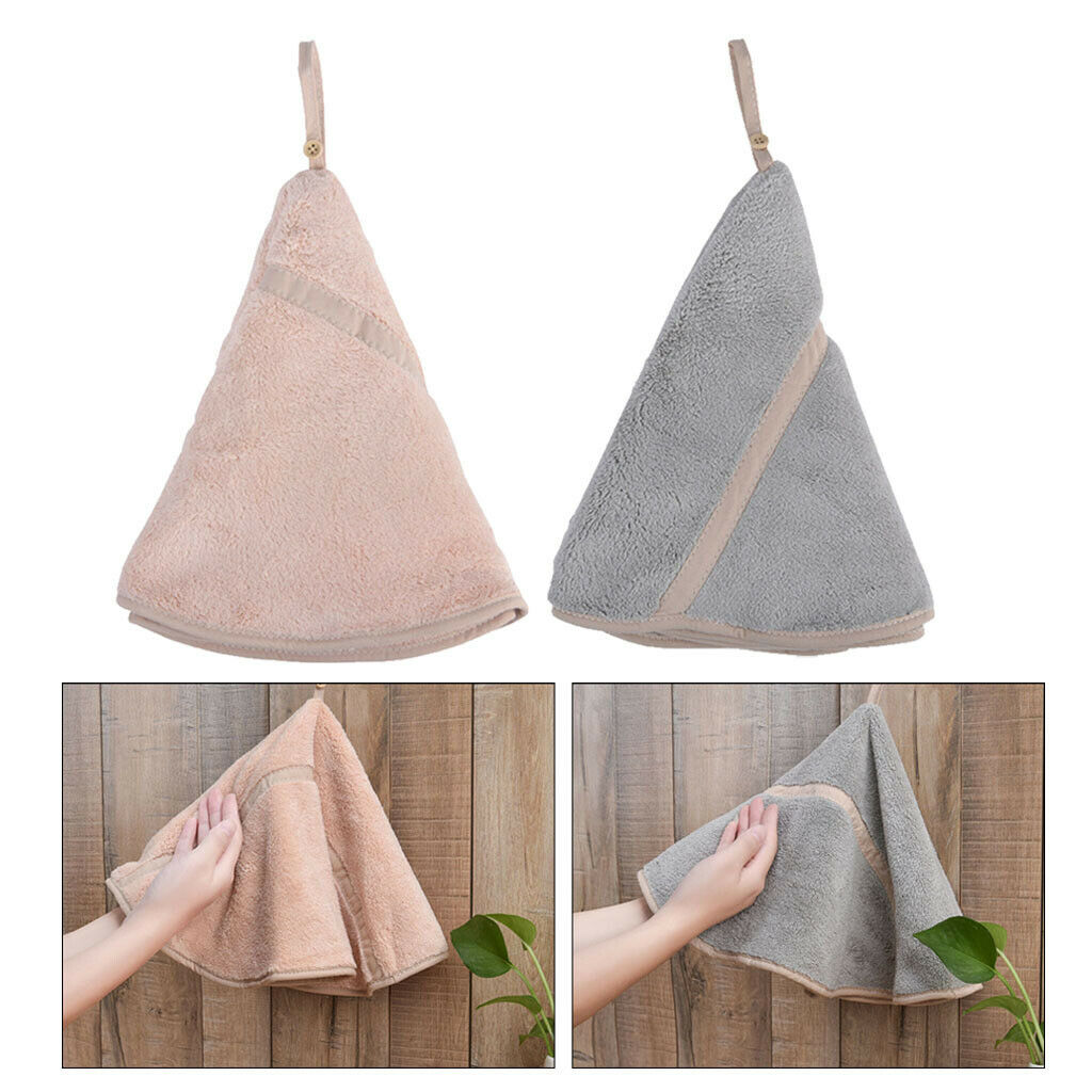 Bathroom Wipe Towels Thicken Washcloth Hanky Water Absorbing Dia. 50cm 2lots