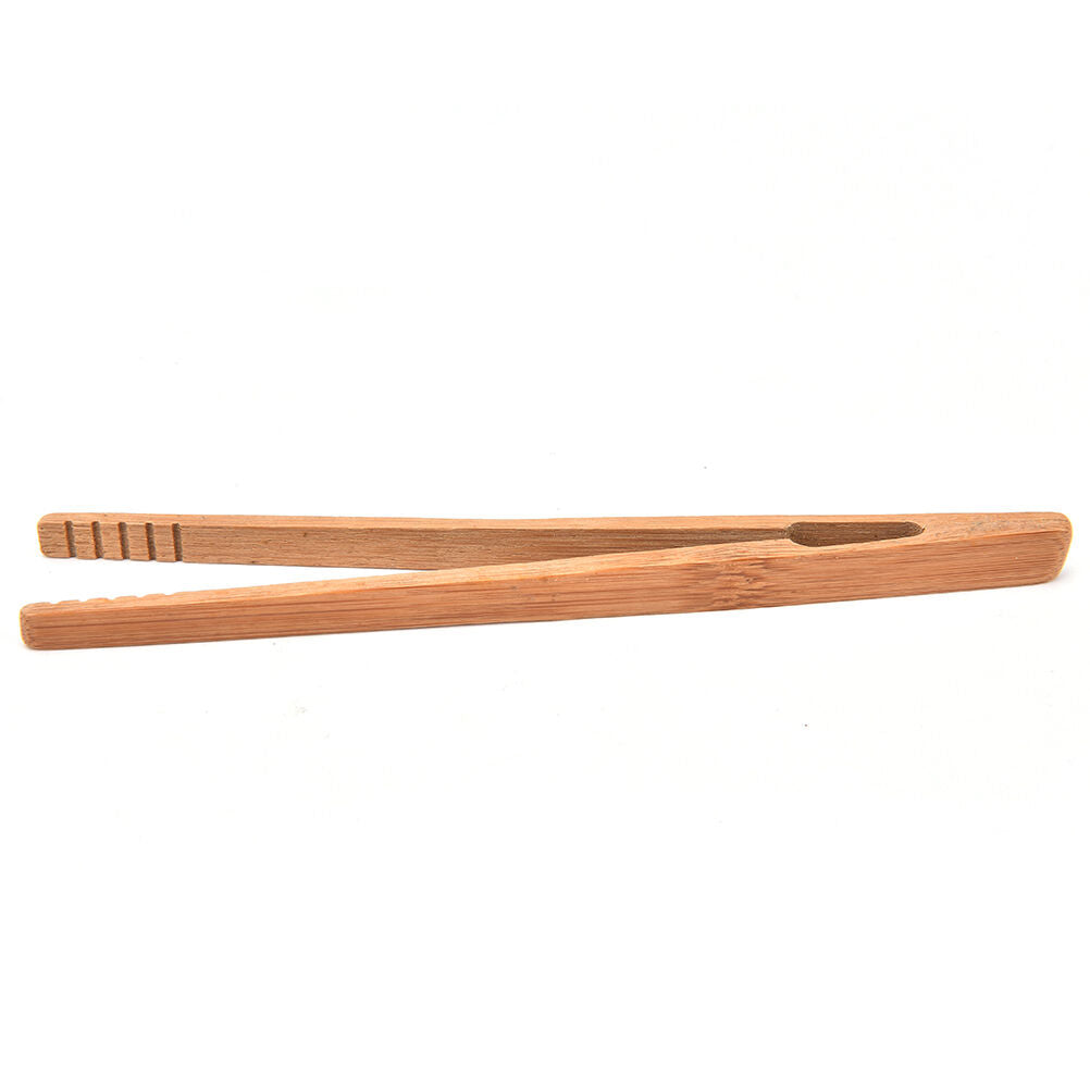 Practical Textured Bamboo Kongfu Tea Utensil Tweezers 14.5cm Wood Color B.l8