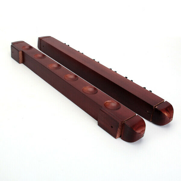 Wooden cue bracket Billiard accessories Wall bracket for 6 pool and / or