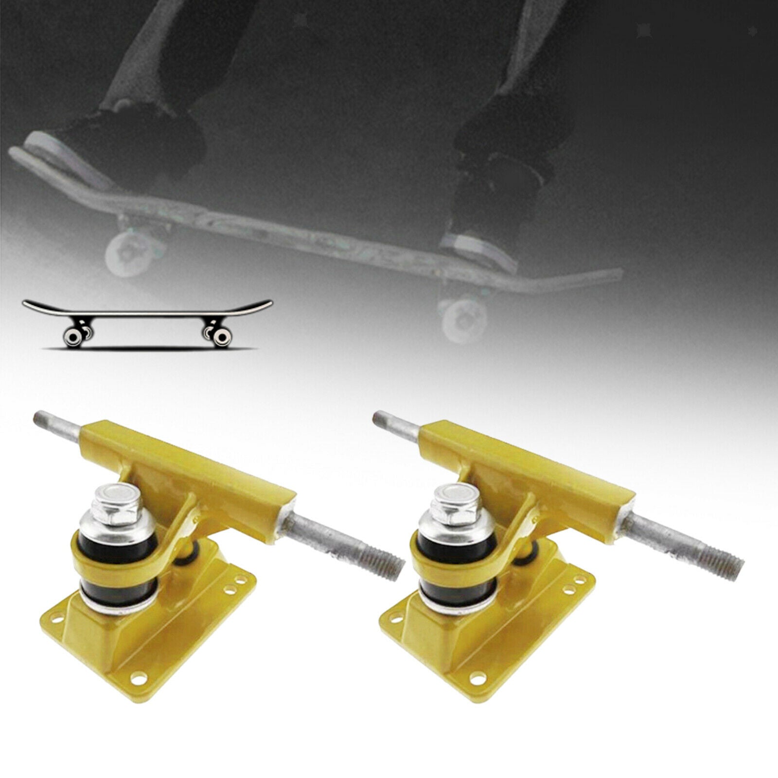 1 Pair Skateboard Trucks 3.25in Hangar Replacement Longboard Trucks Yellow