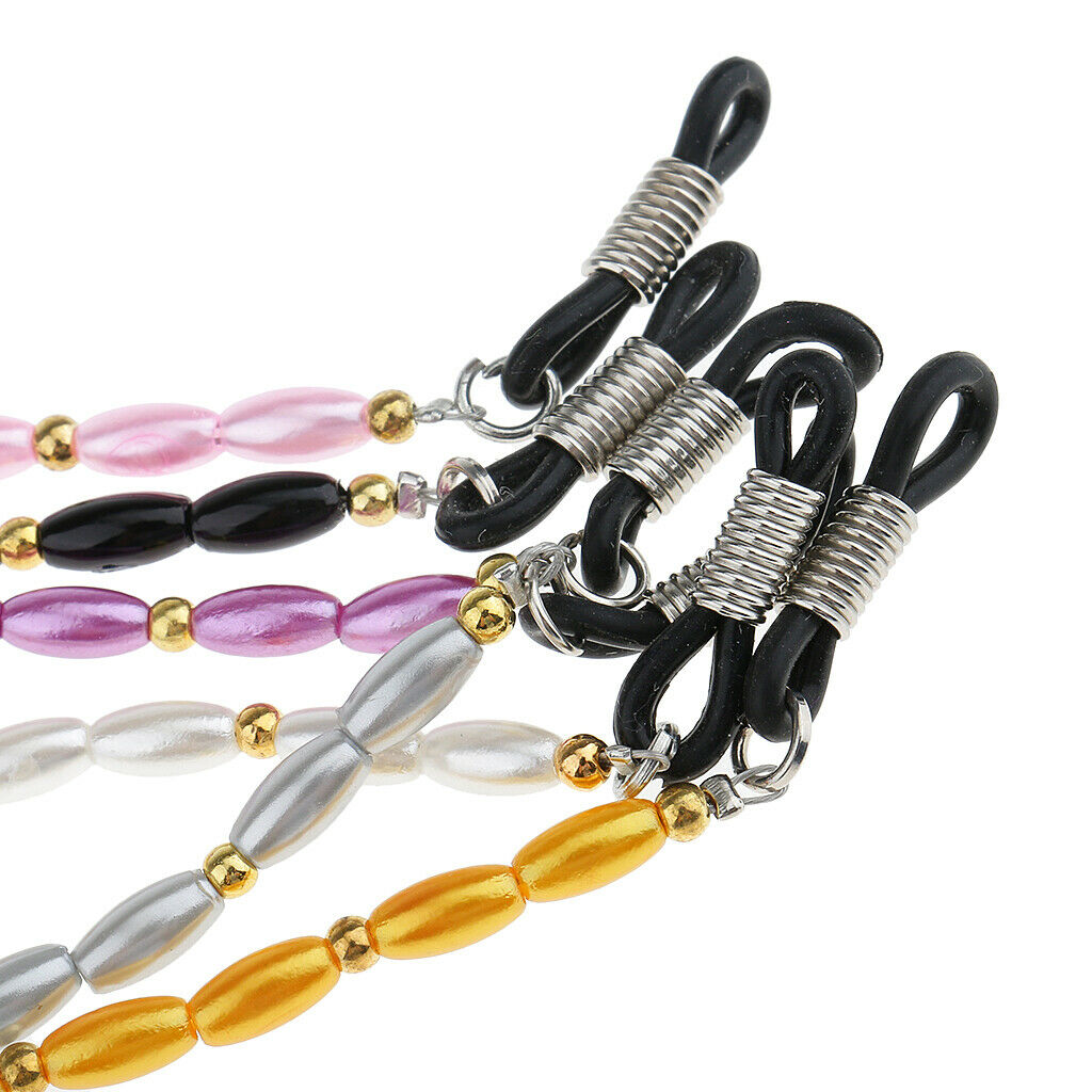 6pc Eye Glass Holder Chain Lanyard Necklace Beaded Glasses Holder Sunglasses