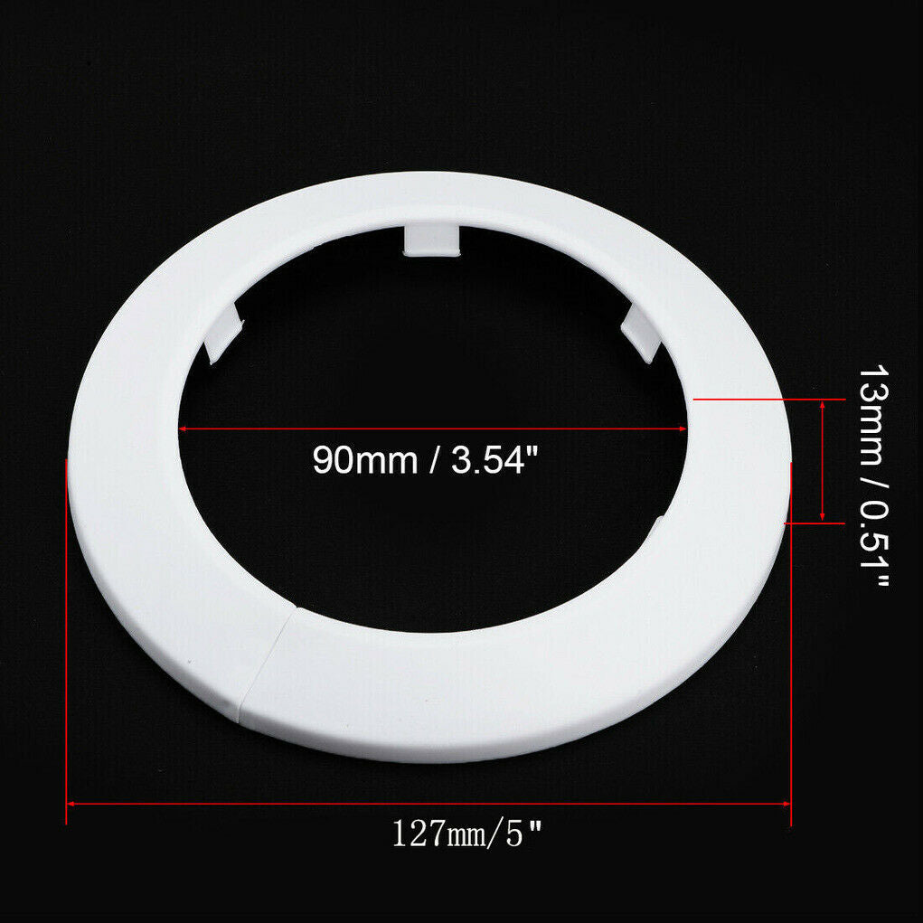 90-91mm Pipe Cover Decoration PP Radiator Escutcheon Water Pipe Cover White 2pc