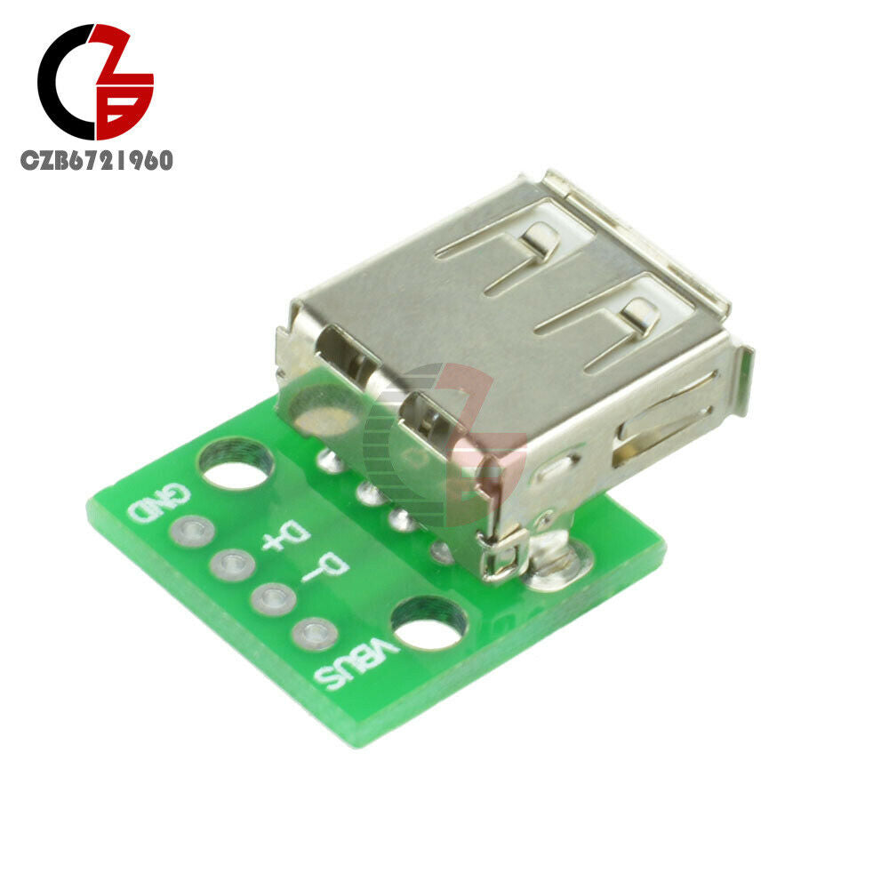 5PCS Female A Type USB to DIP 2.54MM PCB Board Adapter Converter for Arduino
