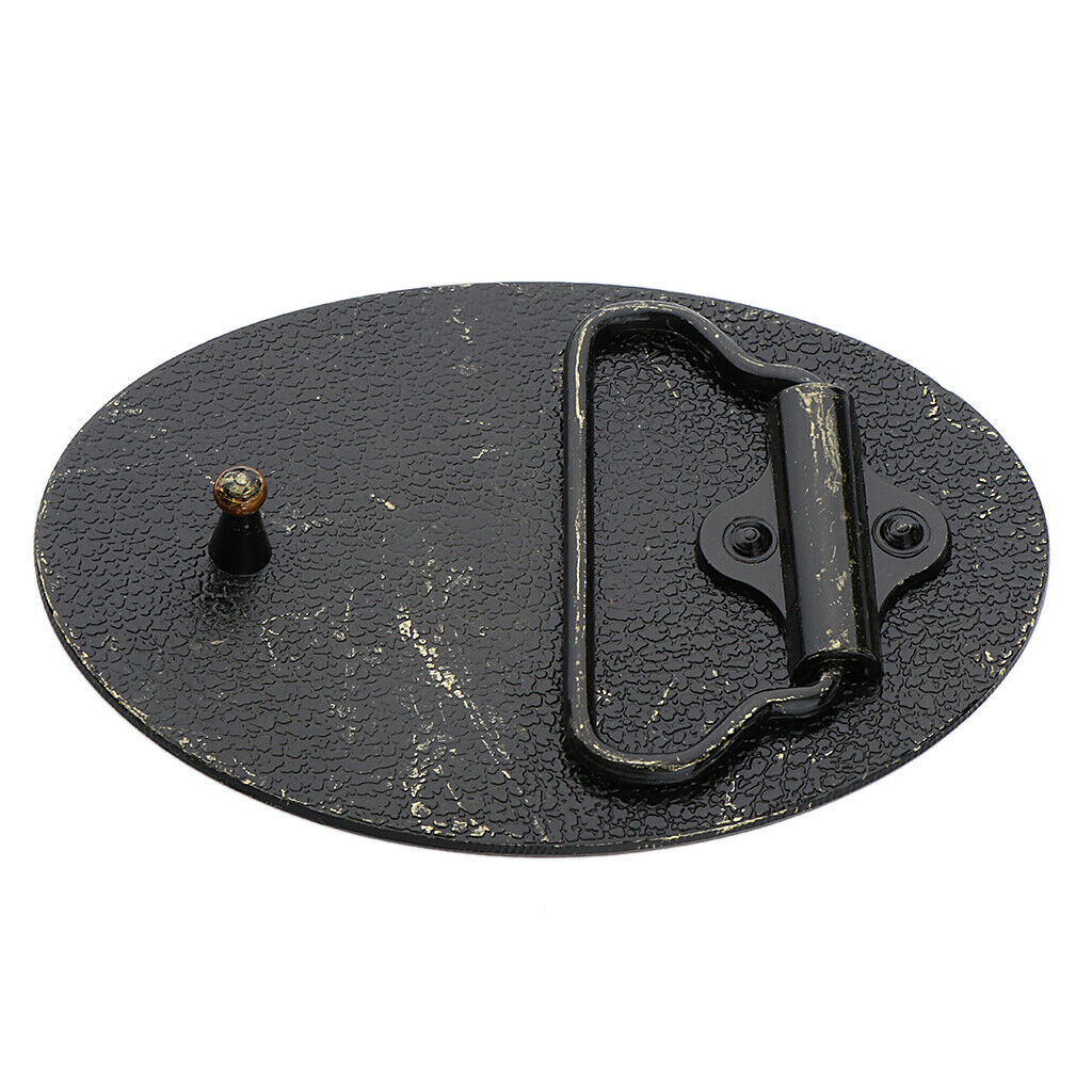 Mens Native American Cowboy Germanic Celtic Pattern Oval Bronze Belt Buckle