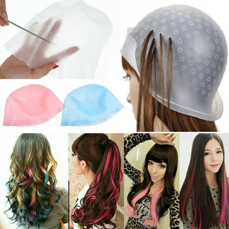 1Pc Silicone Cap Hair Coloring Highlighting Dye Cap Frosting & Meal DEAU