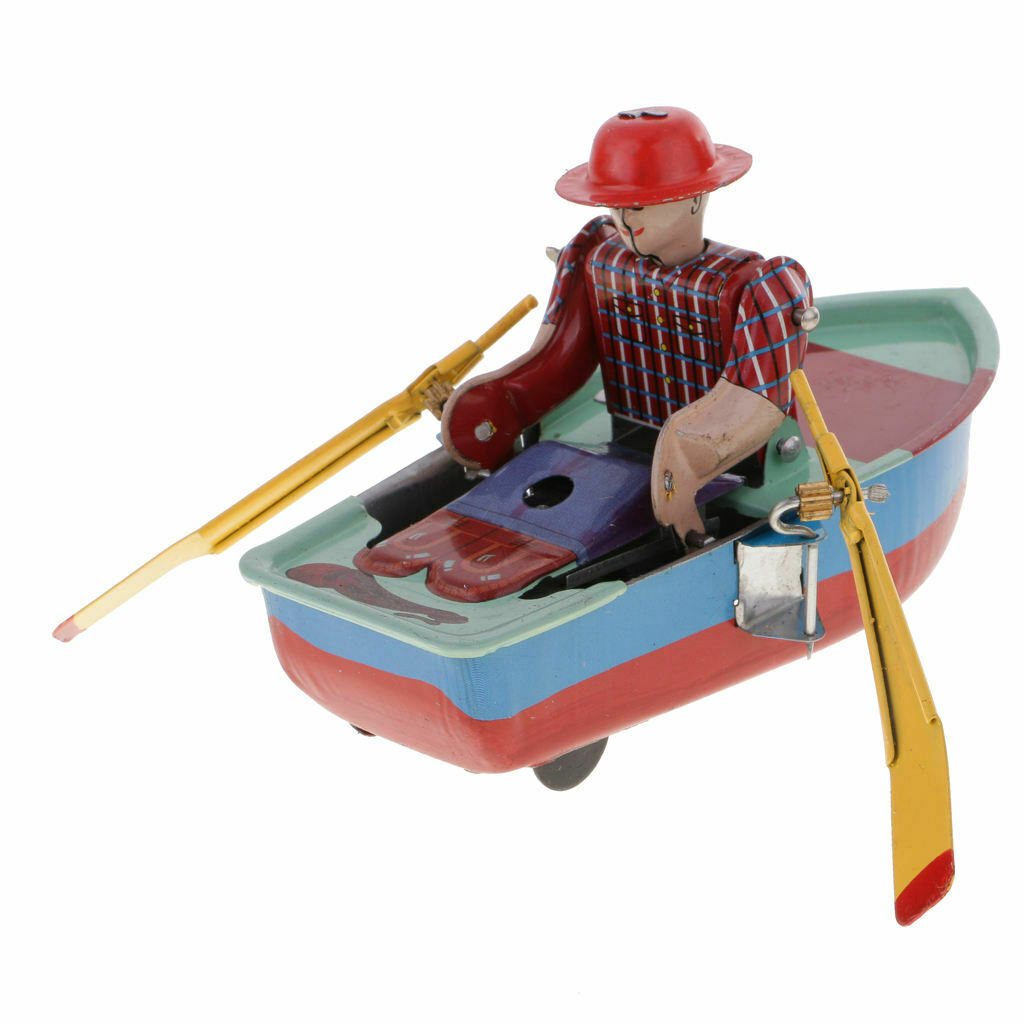 Novelty Retro Wind Up Rowing Boat Metal Metal Mechanism Toys