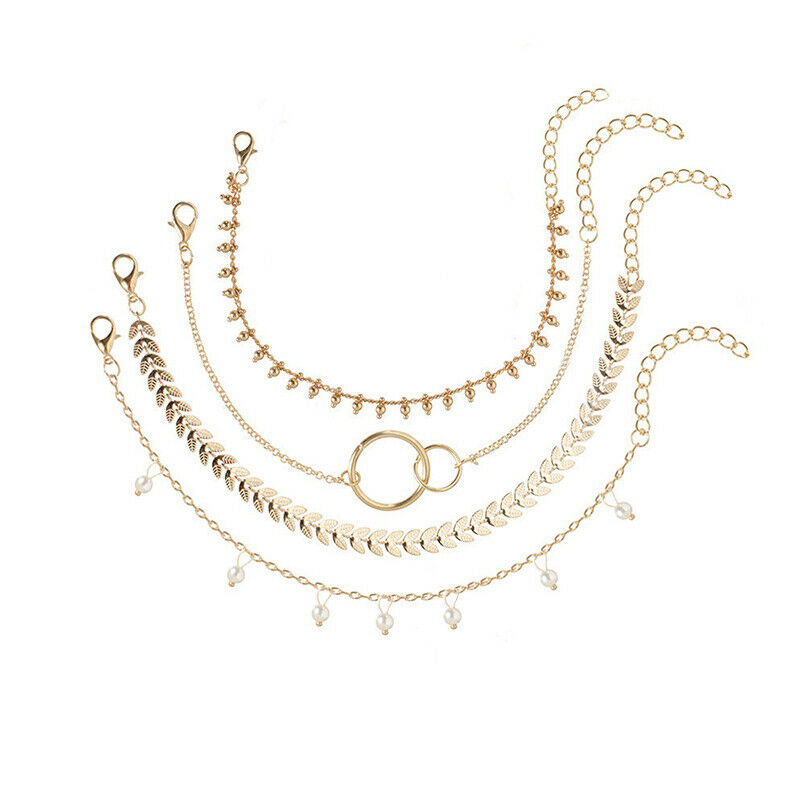 4pcs Women Geometric circle bracelet set For Ladies Bead Bangle Jewelry G.l8