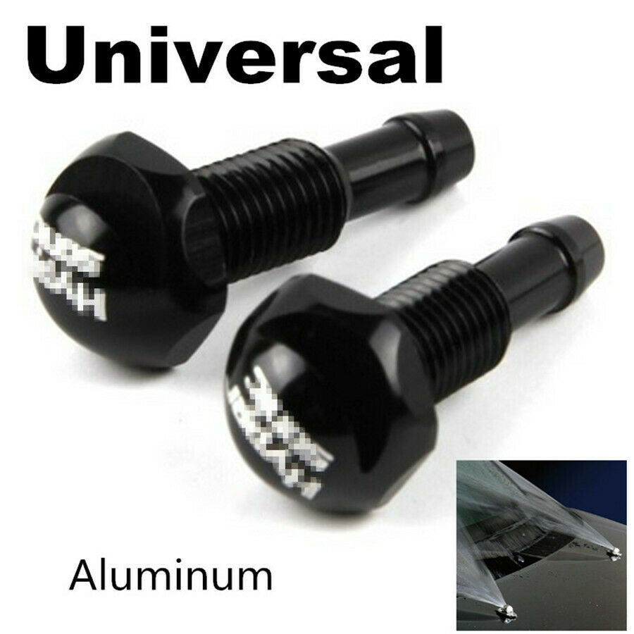 2pcs CNC Car Windshield Wiper Water Nozzles Hood Spray Jet Window Washer Nozzle