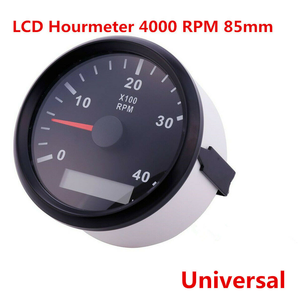 85mm Car Truck Marine Tachometer Gauge LCD Hour Meter Tacho 12/24V 0-4000RPM USA