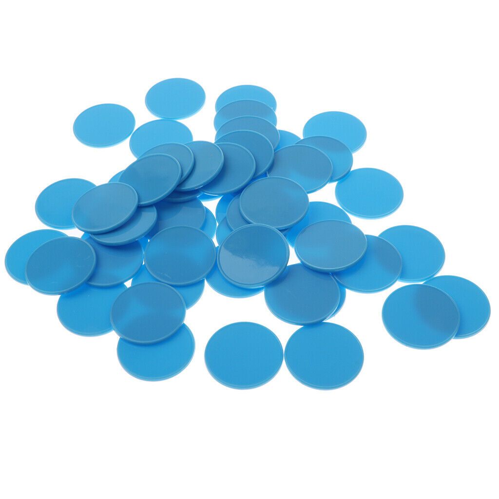 50pcs Plastic Counters Chips for Mathematics Numeracy Teaching Blue