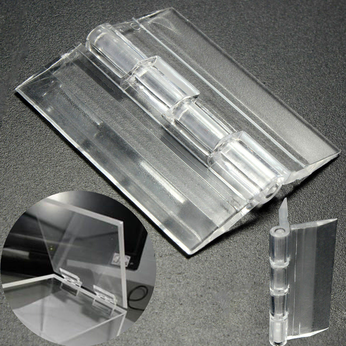 6pc Durable Clear Transparent Acrylic Plastic Perspex Box Piano Perspex hinge